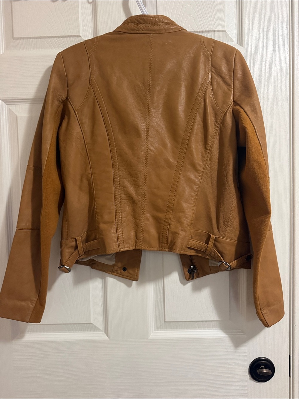Marc New York Tan Leather Moto Jacket - Picture 4 of 5